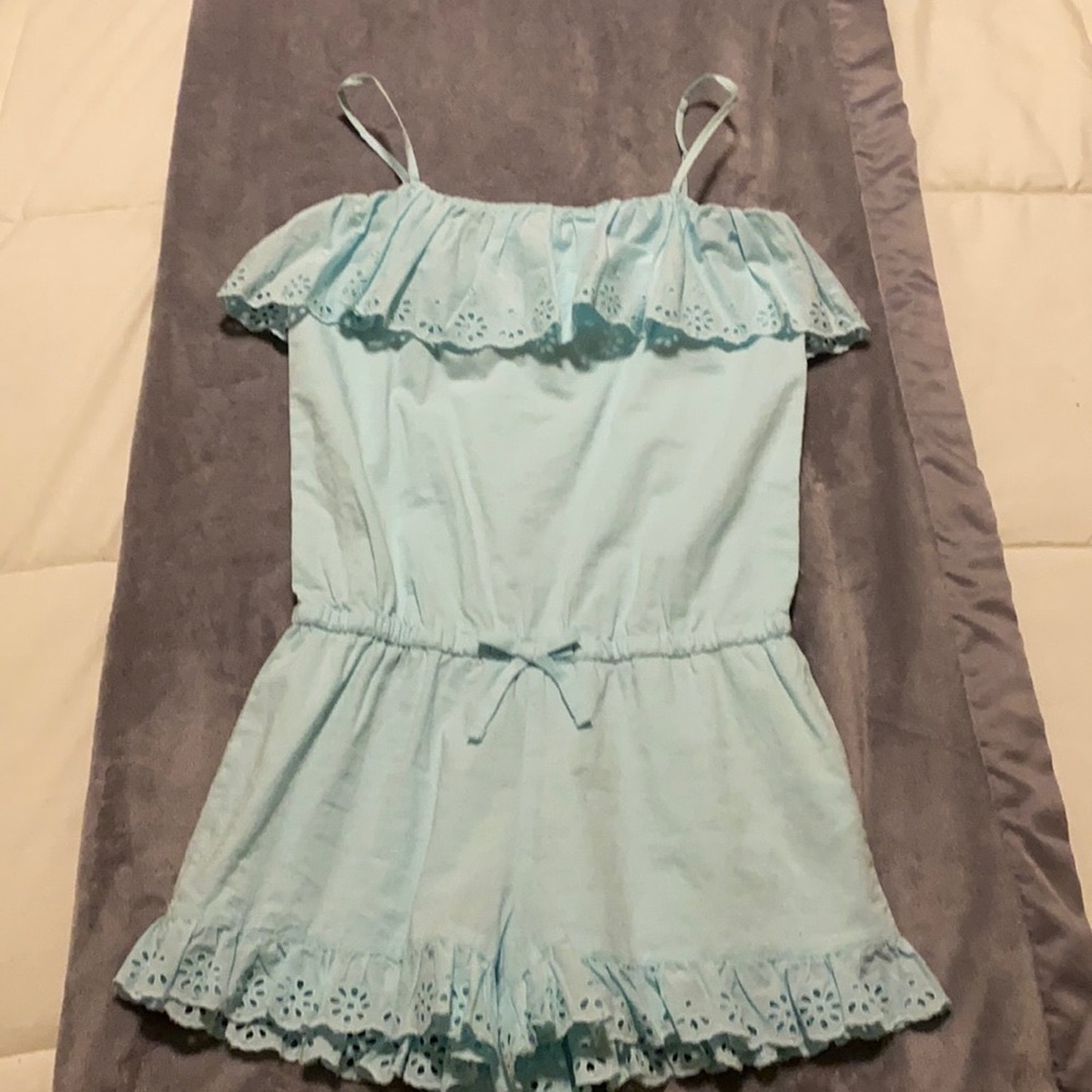 Polo Ralph Lauren Big Girls Ruffled Cotton Romper